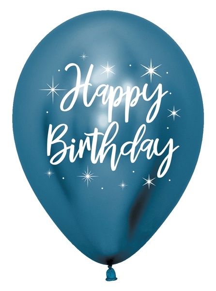 11" Happy Birthday Reflex Assorted Colors Latex Balloon