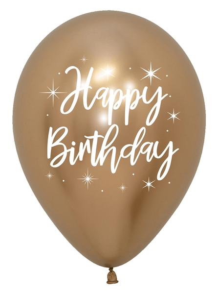 11" Happy Birthday Reflex Assorted Colors Latex Balloon