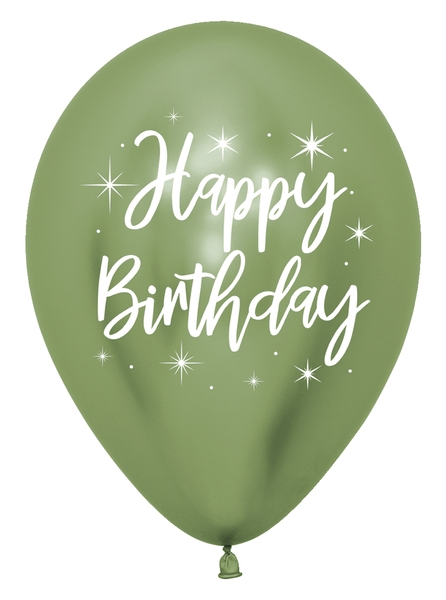 11" Happy Birthday Reflex Assorted Colors Latex Balloon