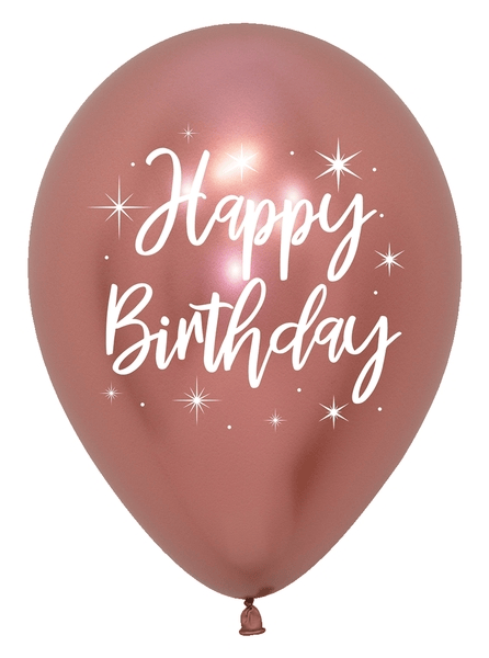 11" Happy Birthday Reflex Assorted Colors Latex Balloon