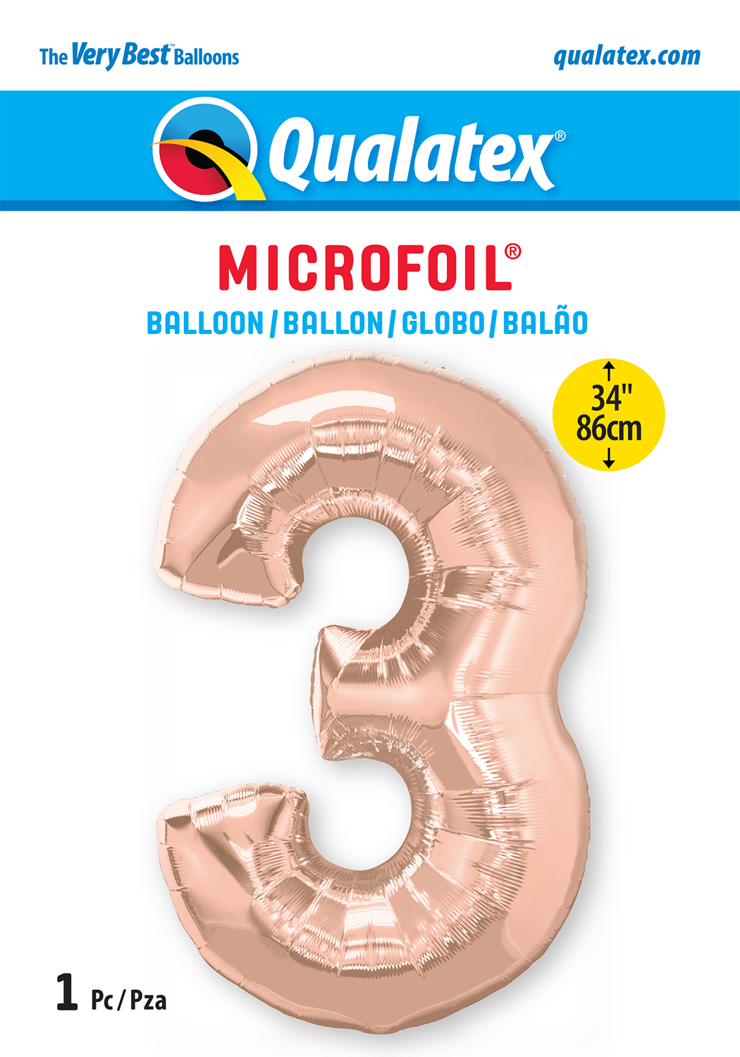 34" Large Rose Gold Numbers - Qualatex (Discontinued)