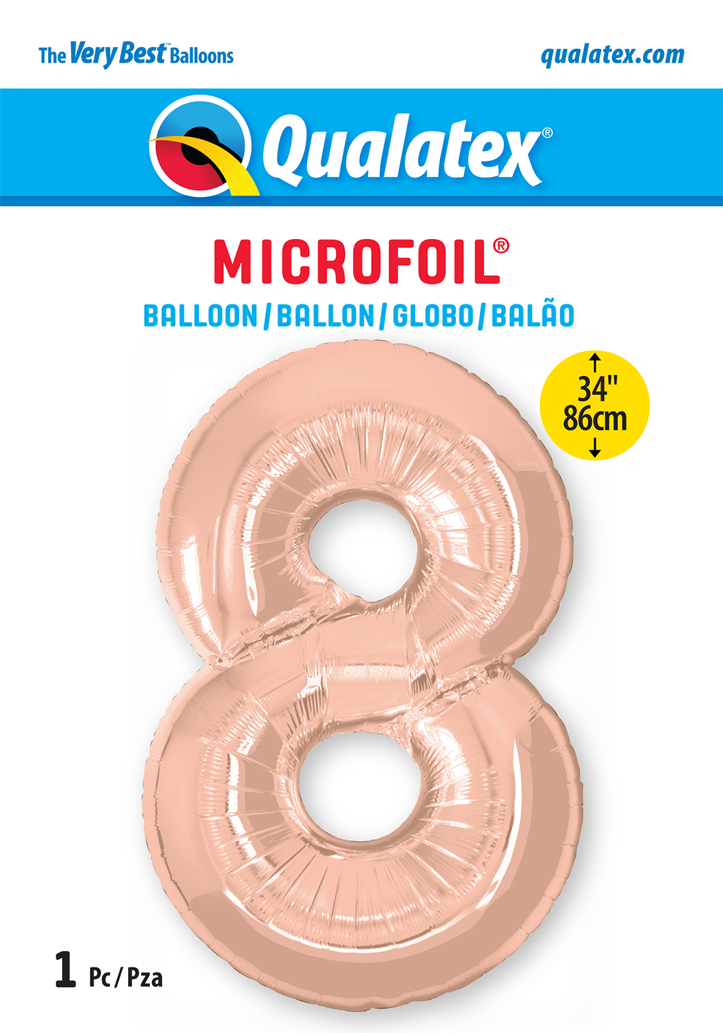 34" Large Rose Gold Numbers - Qualatex (Discontinued)