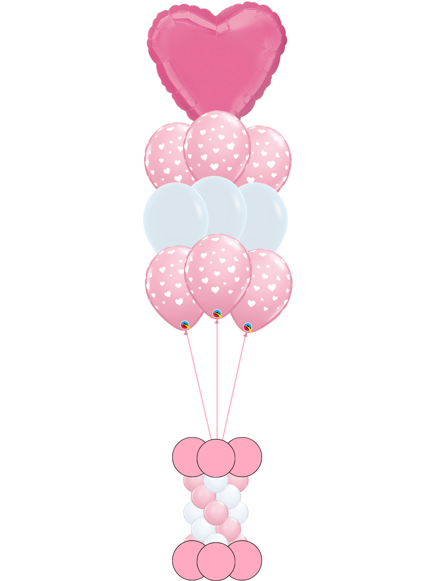 Pillar of Love Helium Column Bouquet - Sold Each