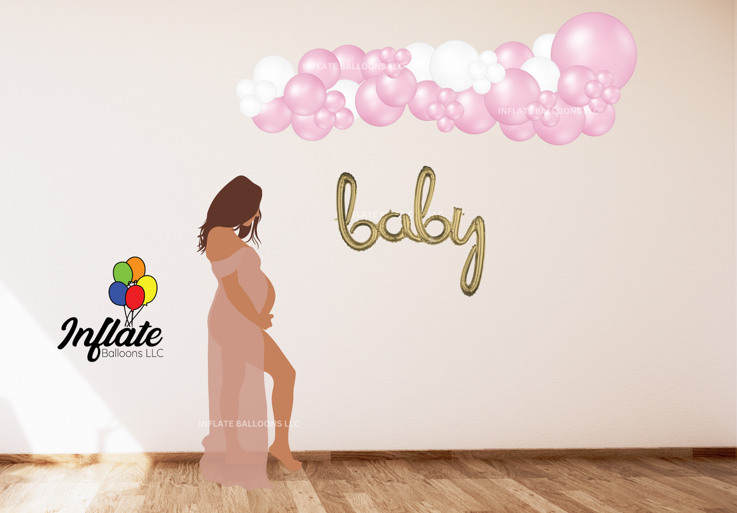 Baby Girl - Garland & Script Word