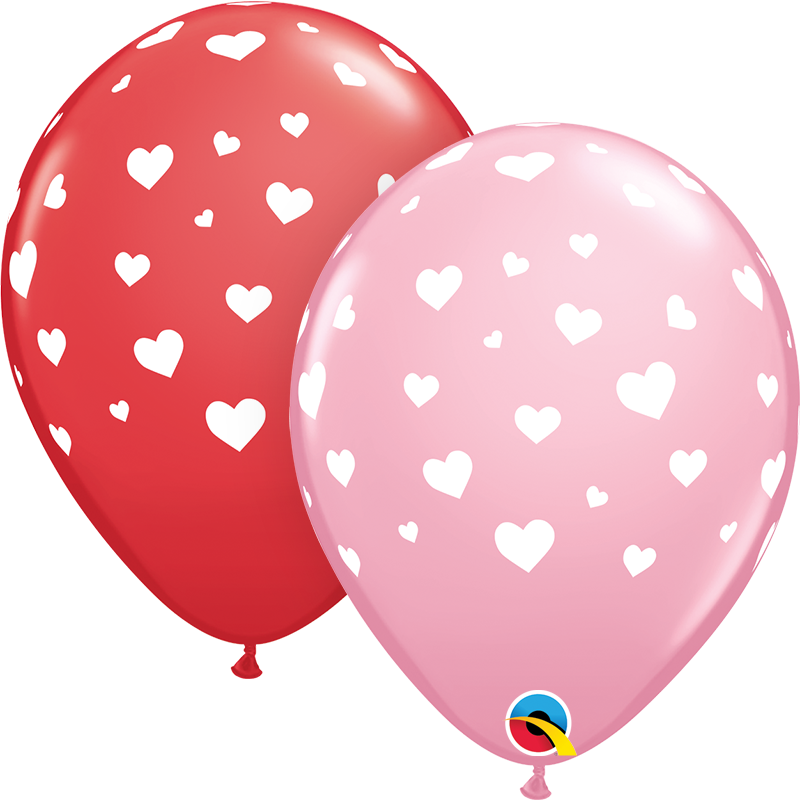 11" Latex - Hearts