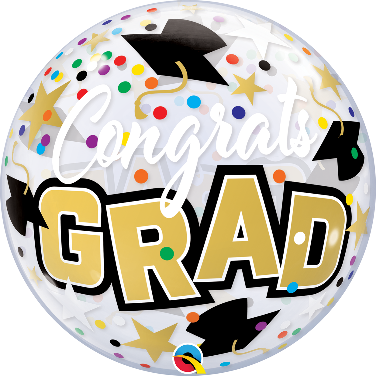 Congrats Grad Stars & Dots - Bubble