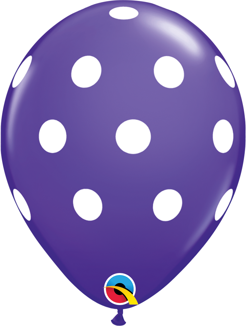 11" Latex - Violet Polka Dots