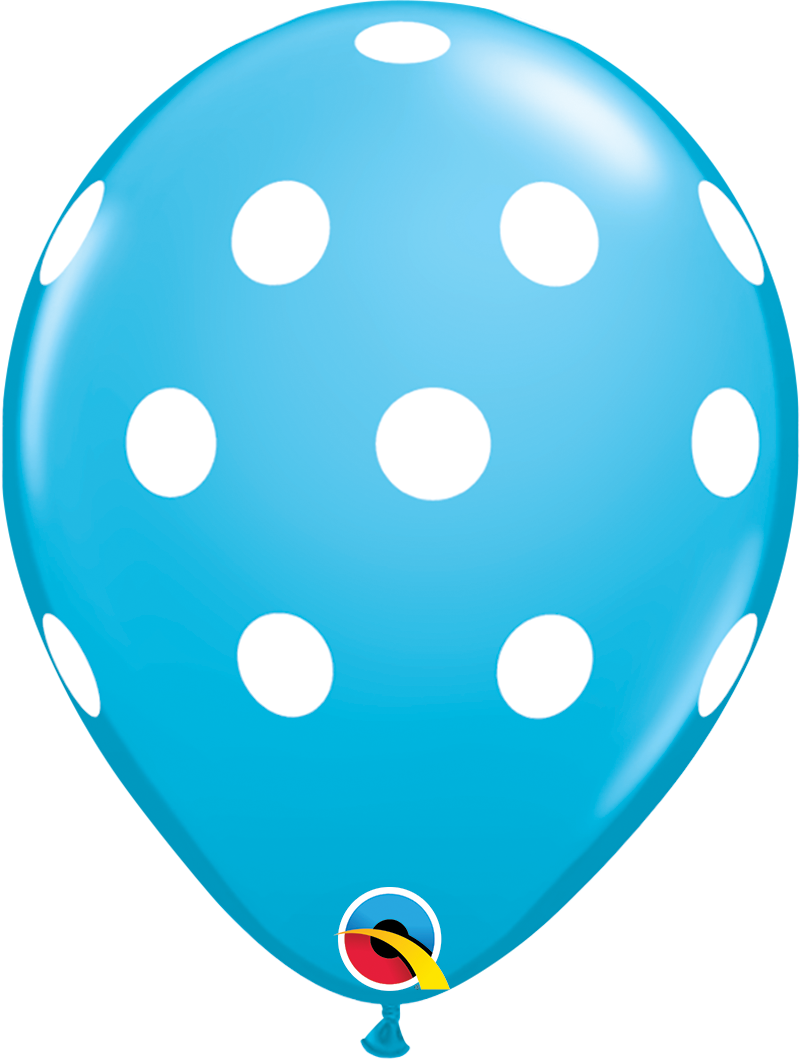11" Latex - Robin's Egg Blue Polka Dots