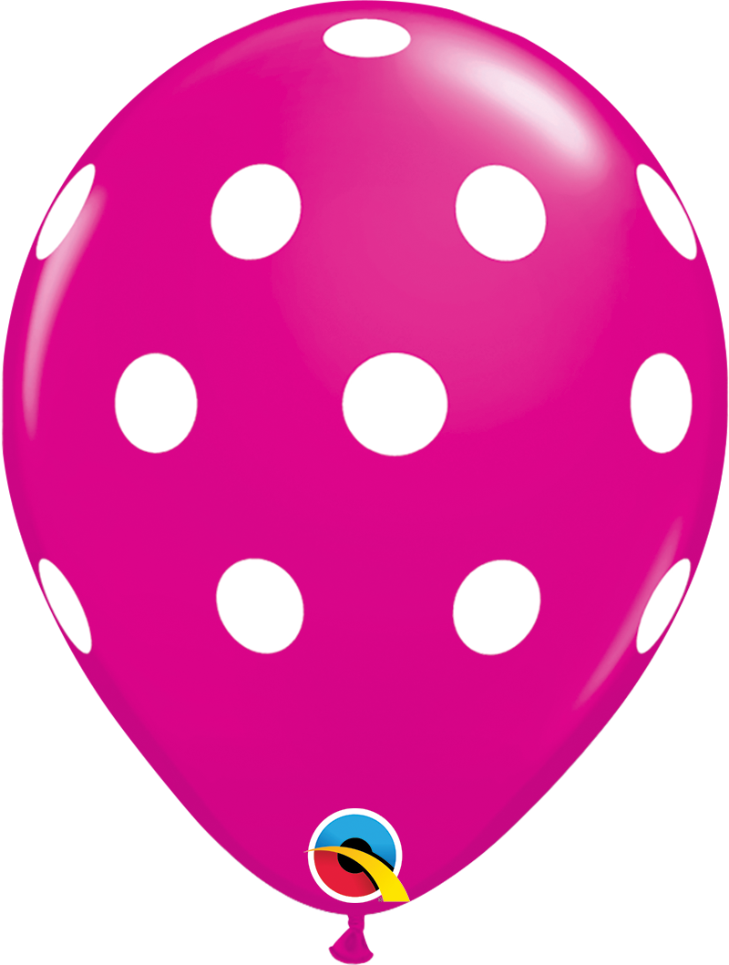 11" Latex - Wild Berry Polka Dots