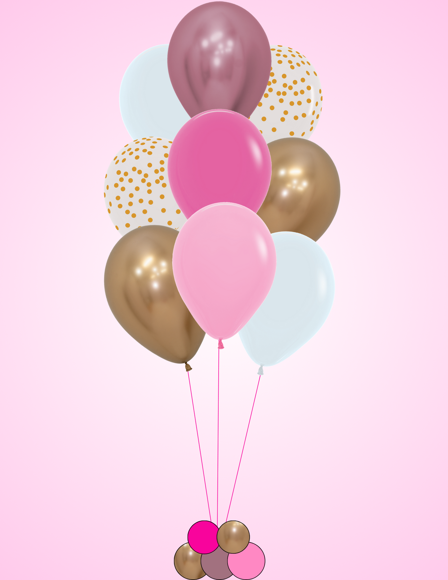 Gold & Pink Confetti - Latex Bunch