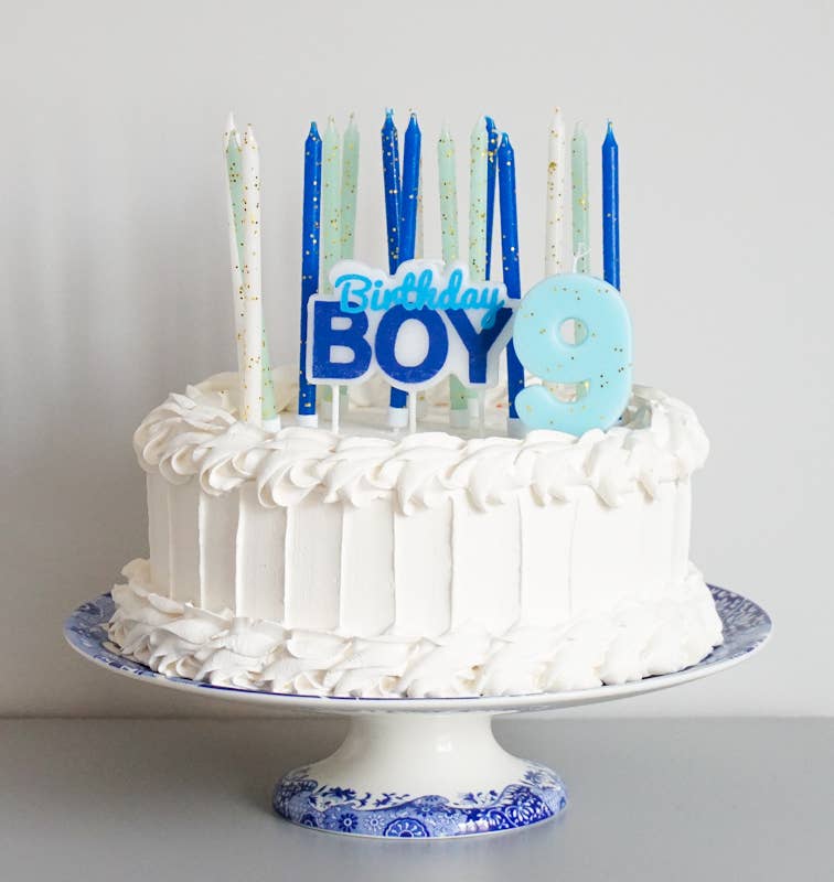 Birthday Boy Decal Candle