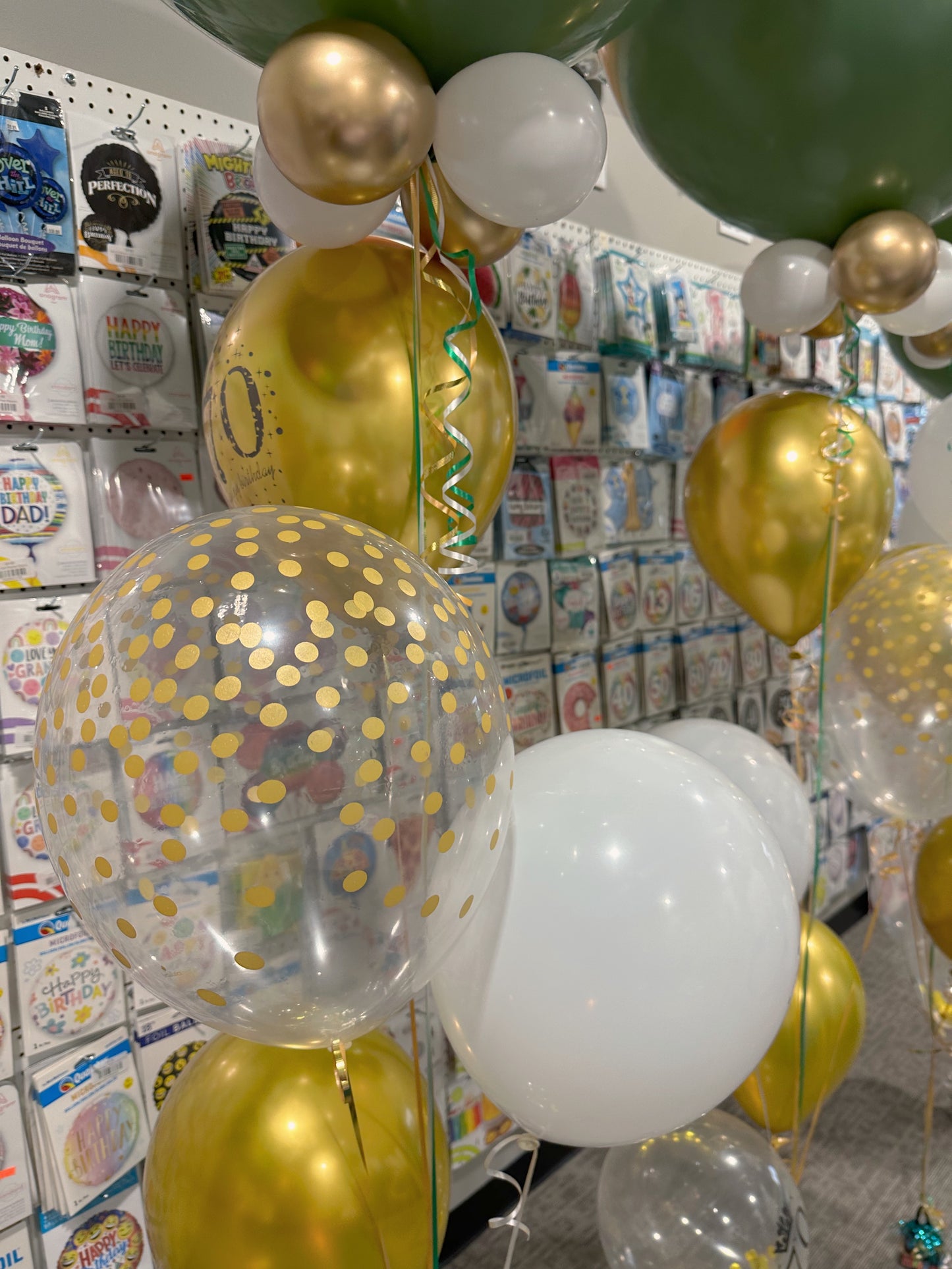 Latex - Clear With Gold Confetti All Over