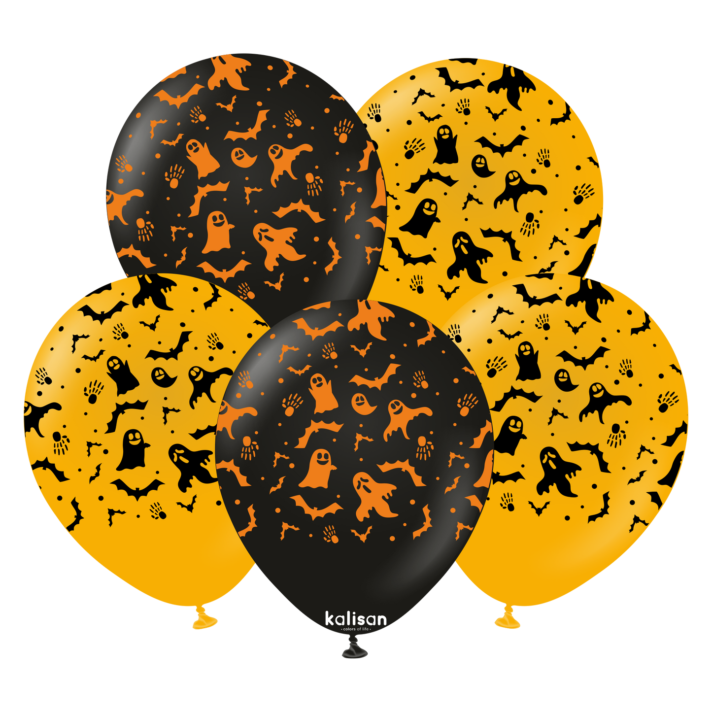 11" Halloween Ghosts & Bats Latex Balloon