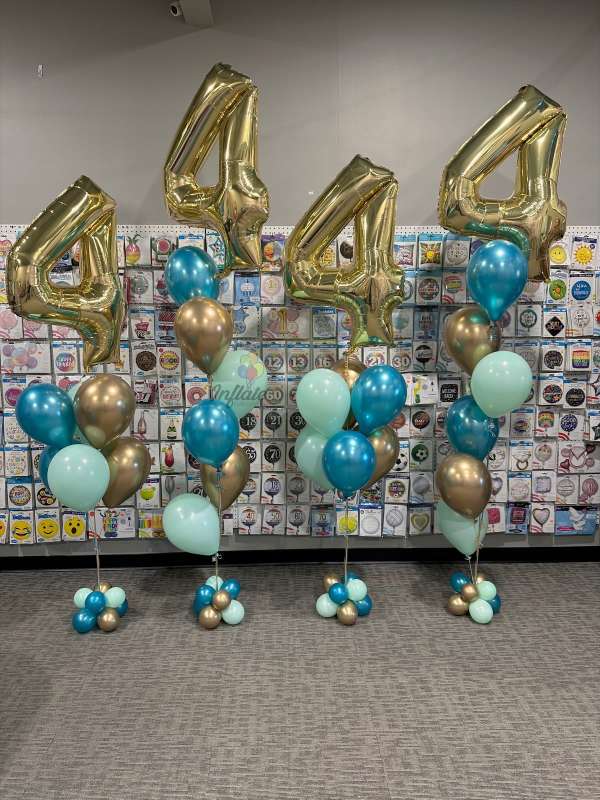 34" Large White Gold Numbers