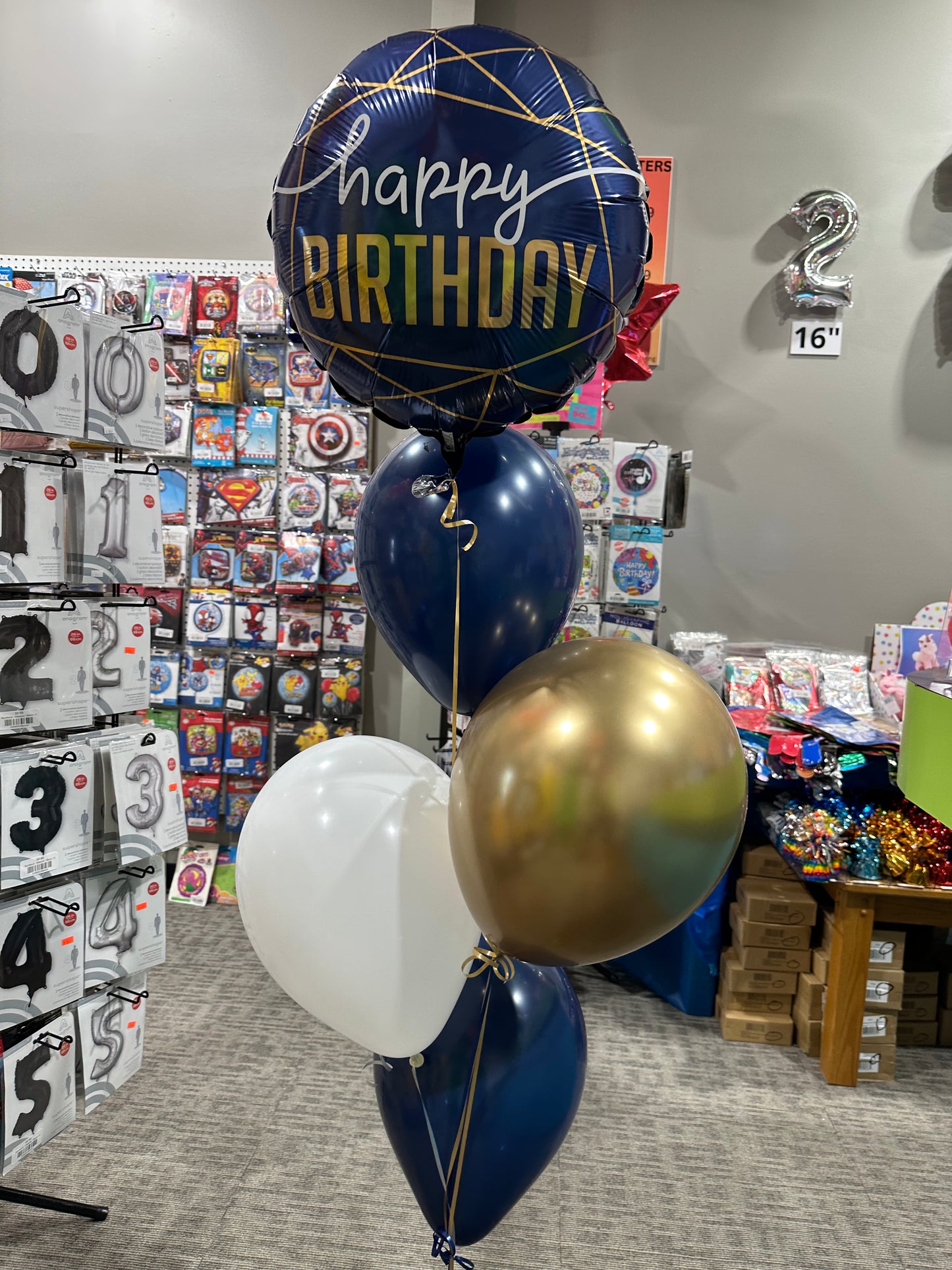 Happy Birthday - Navy & Gold
