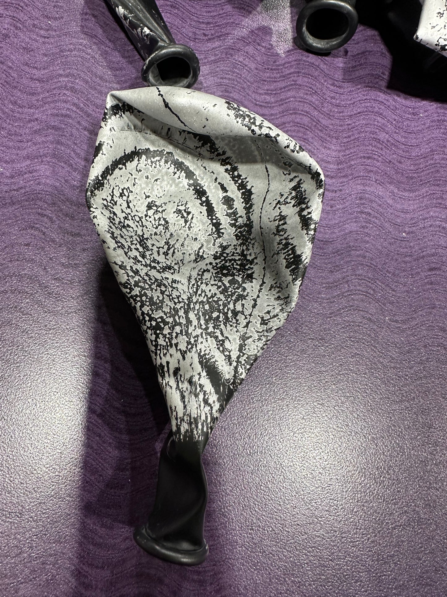 11" Latex - Black w/ Silver Graffiti
