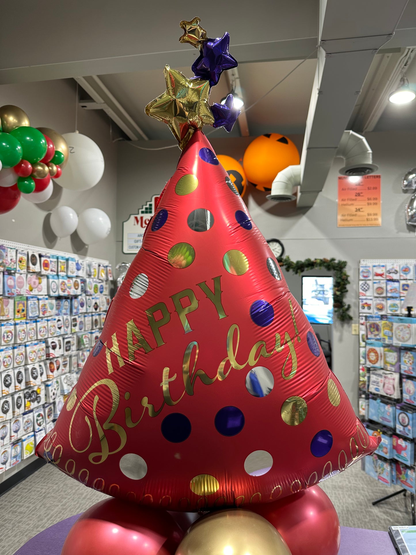 Happy Birthday Red Satin Party Hat - SuperShape