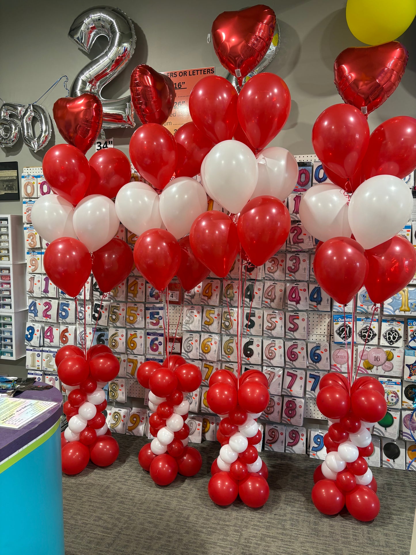 Pillar of Love Helium Column Bouquet - Sold Each