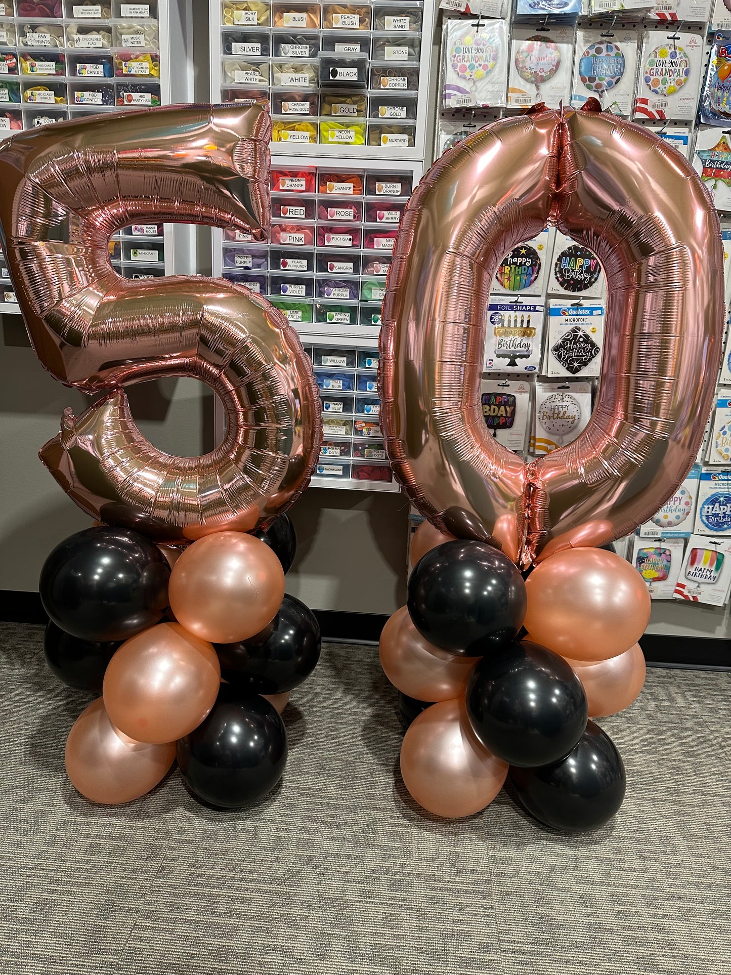 34" Large Rose Gold Numbers - Qualatex (Discontinued)