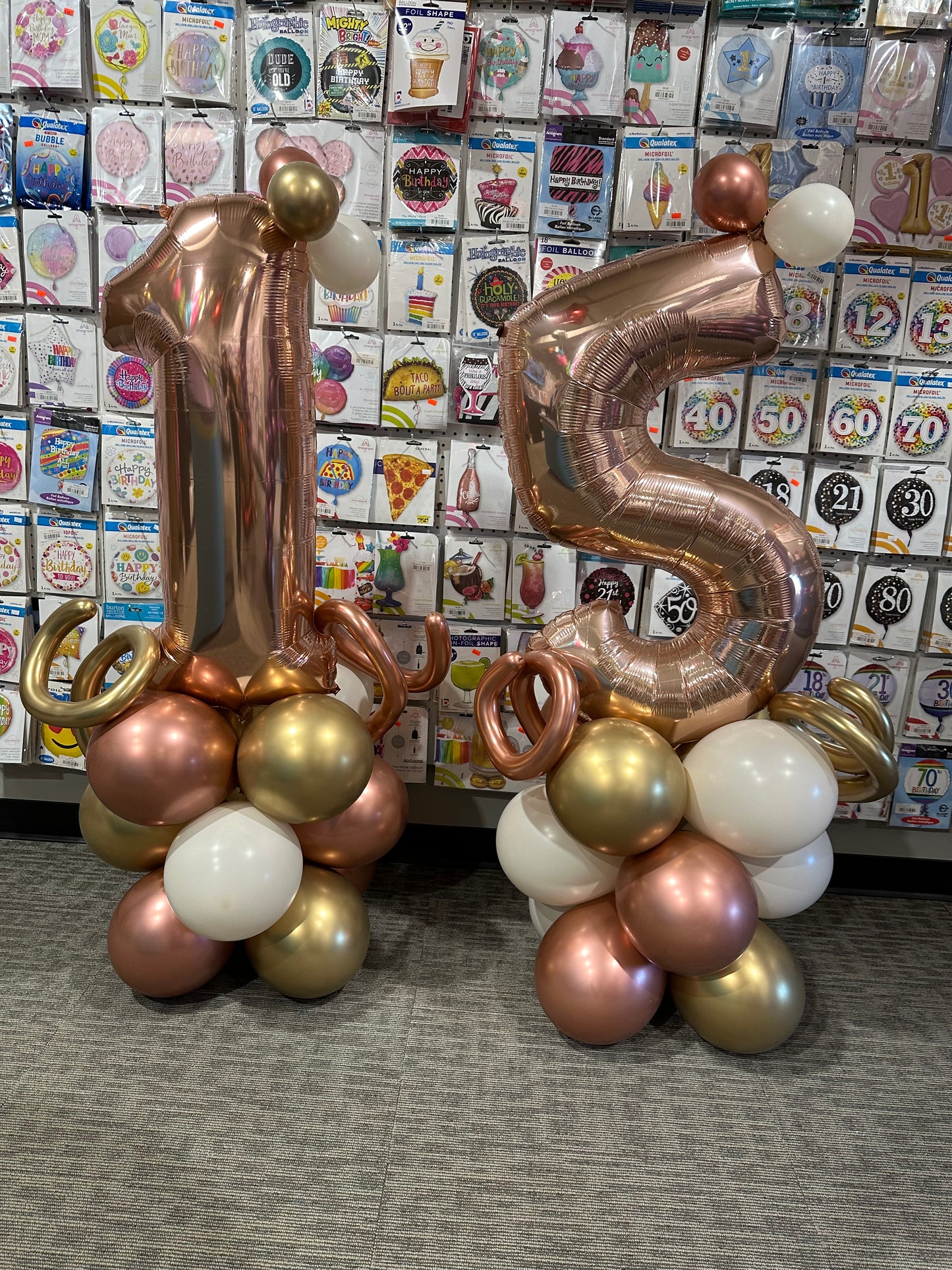 34" Large Rose Gold Numbers - Qualatex (Discontinued)