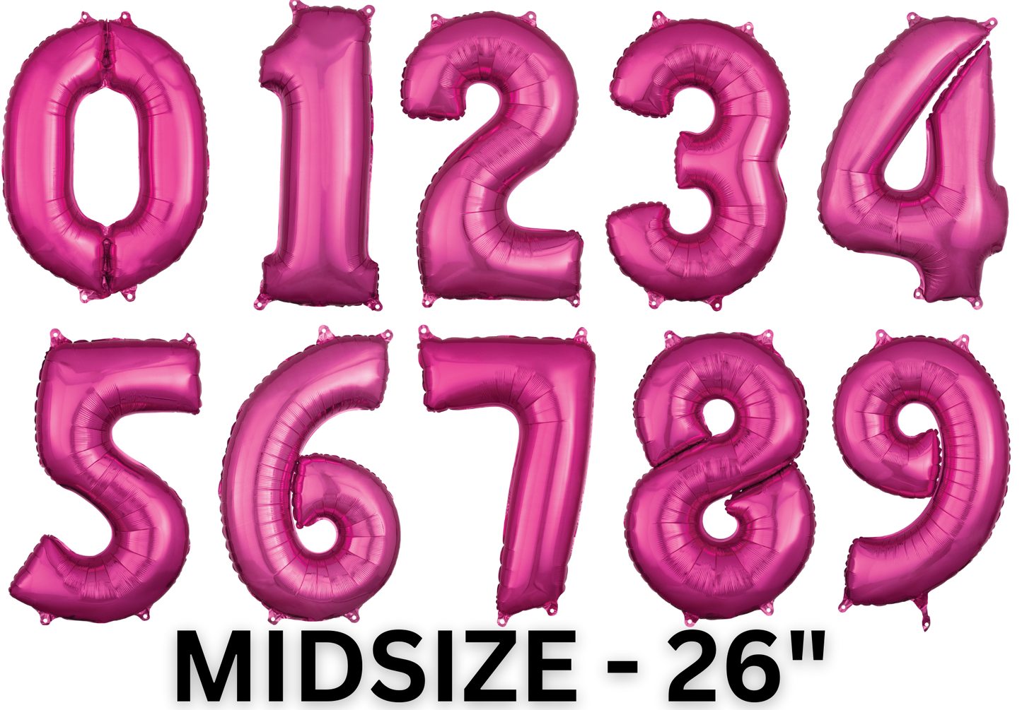 26" Midsize Pink Magenta Numbers