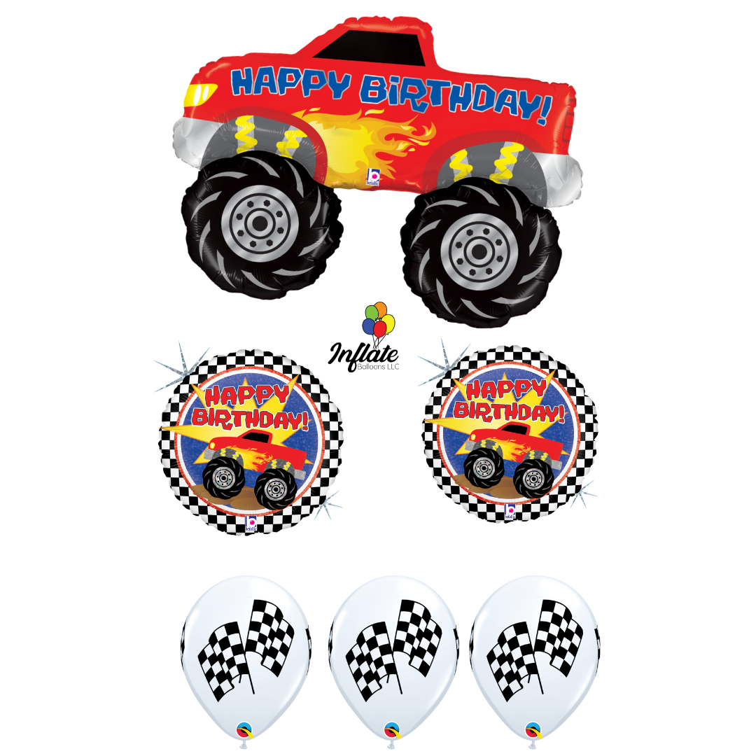 Monster Truck Mixed Balloon Bouquet Bundle