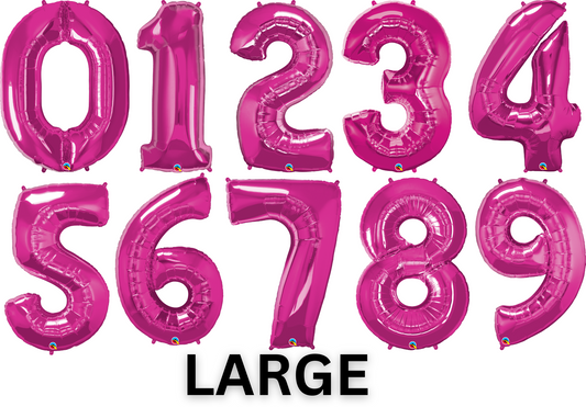 34" Large Magenta Numbers - Qualatex (Discontinued)