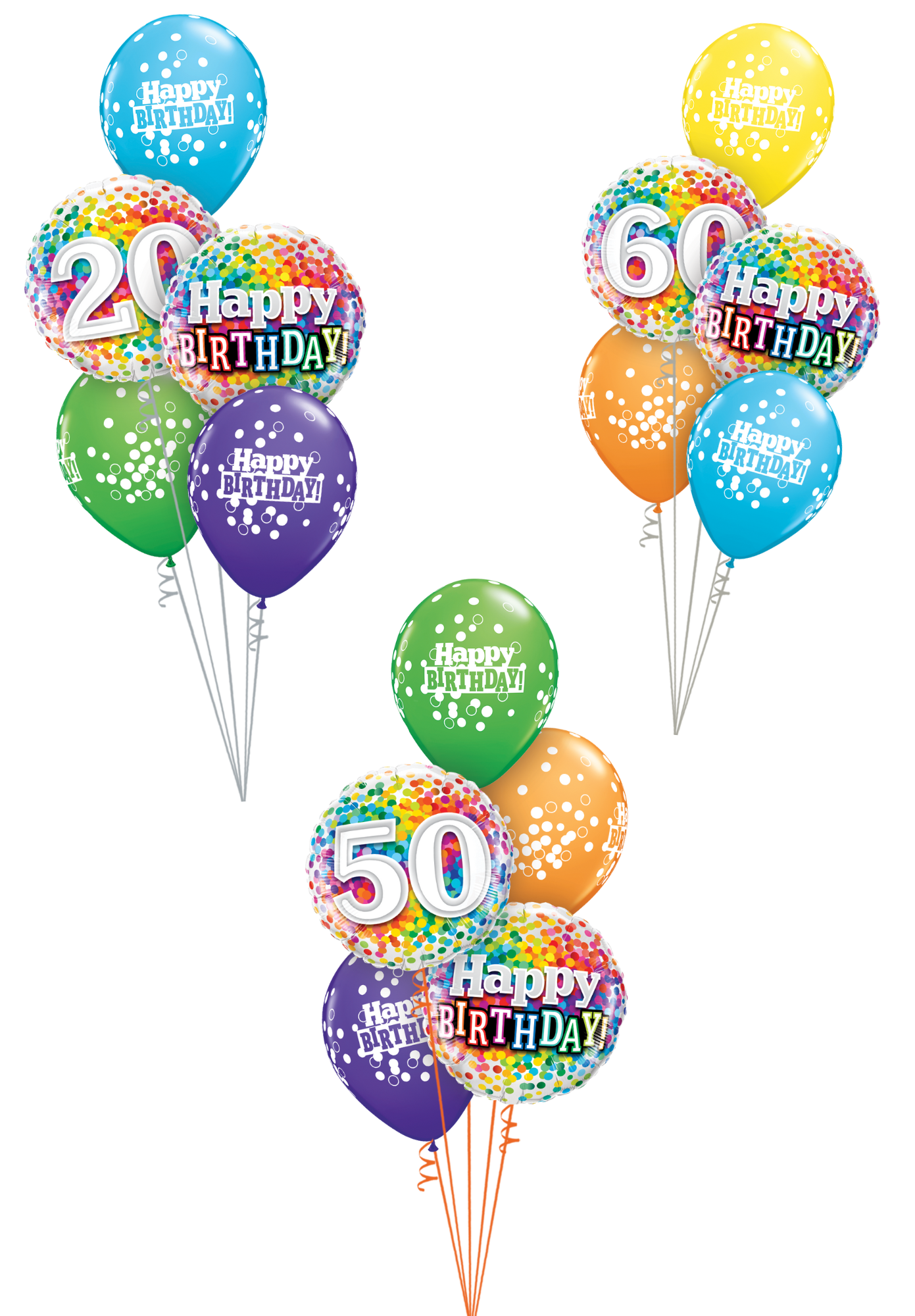Milestone Age Rainbow Confetti Bouquet