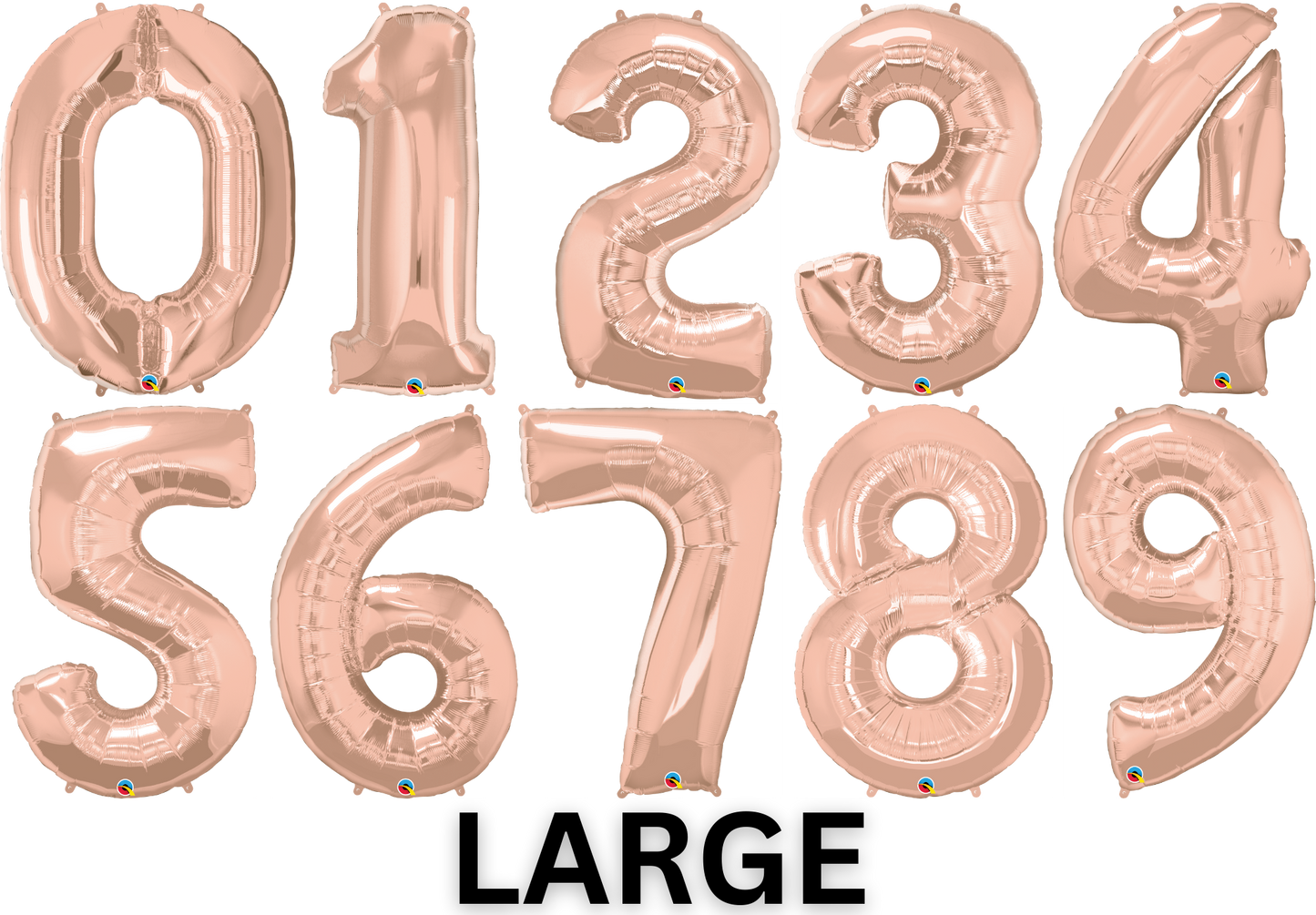 34" Large Rose Gold Numbers - Qualatex (Discontinued)