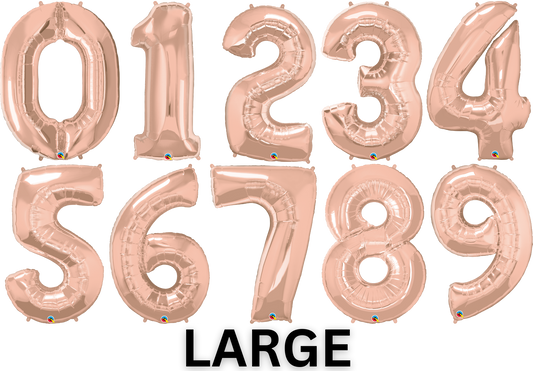 34" Large Rose Gold Numbers - Qualatex (Discontinued)