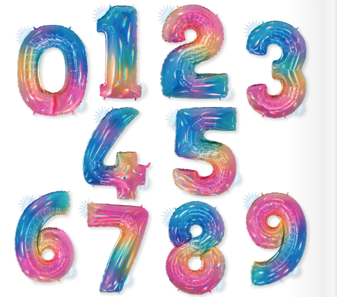 40" Opal Rainbow Number