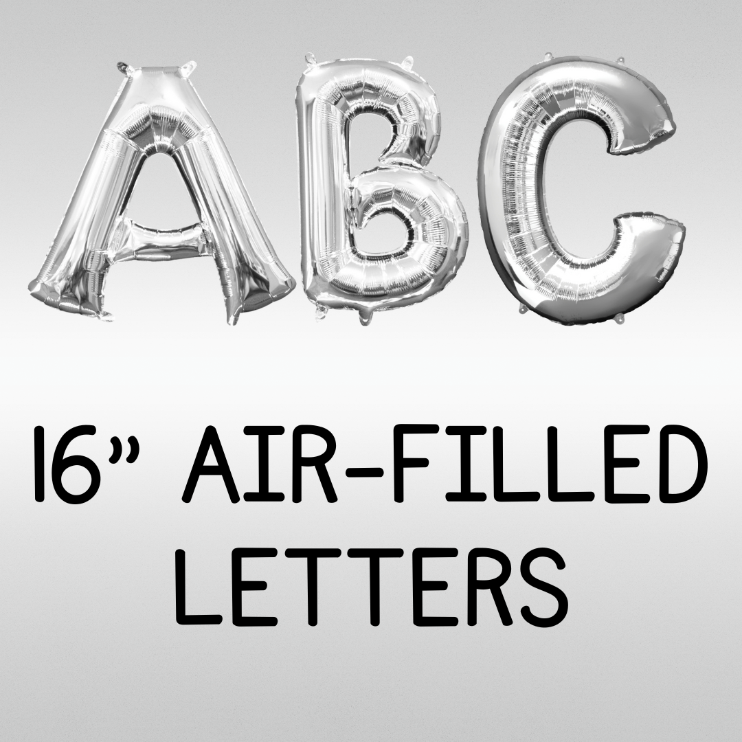 16" Air-Filled Silver Letters - *does not float