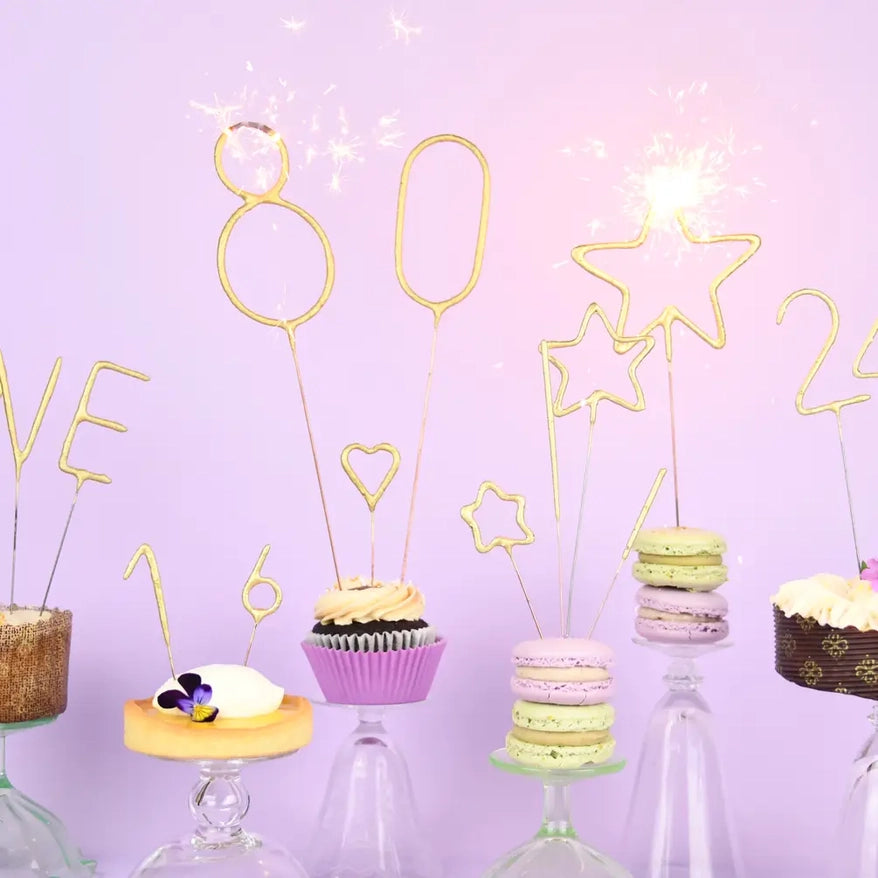 Mini Gold Number Sparkler - Candle Wand