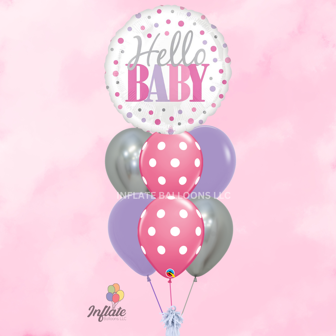 Hello Baby Girl - Polka Dot Bouquet