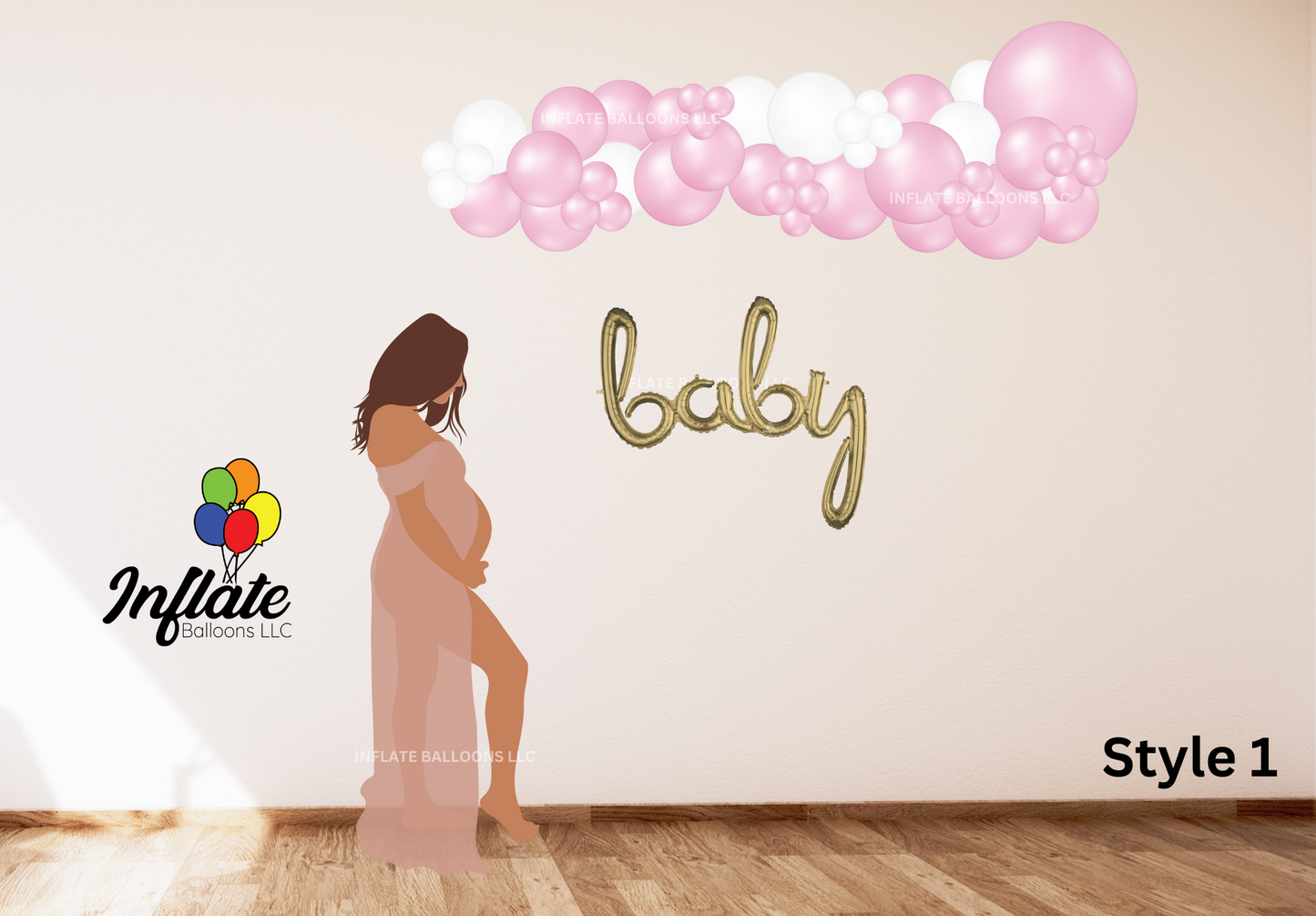 Baby Girl - Garland & Script Word