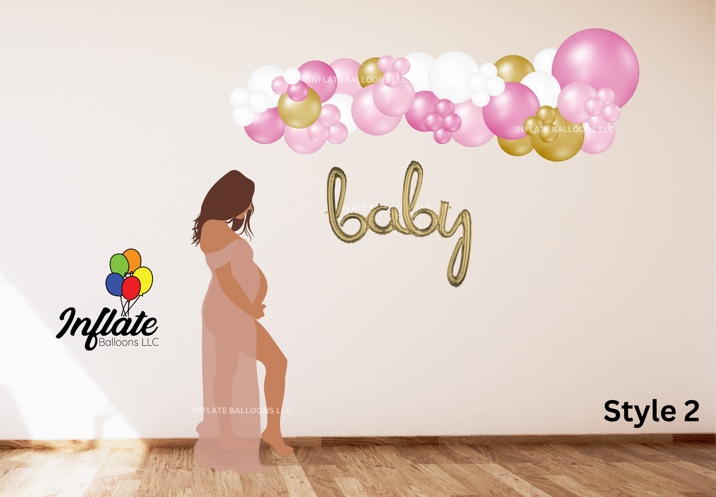 Baby Girl - Garland & Script Word