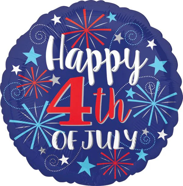 17" Happy 4th of July - Foil Balloon