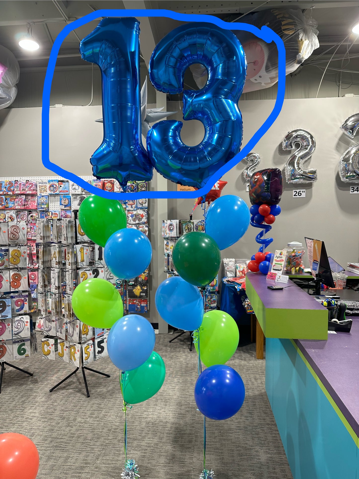 Large 34" Blue Numbers