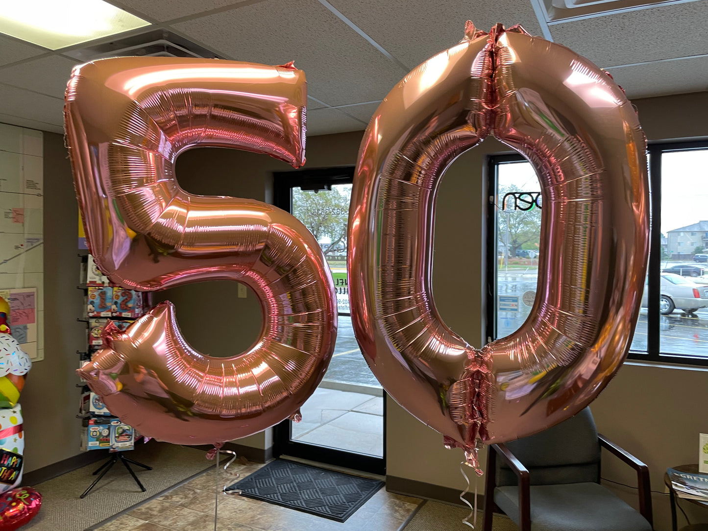 34" Large Rose Gold Numbers - Qualatex (Discontinued)