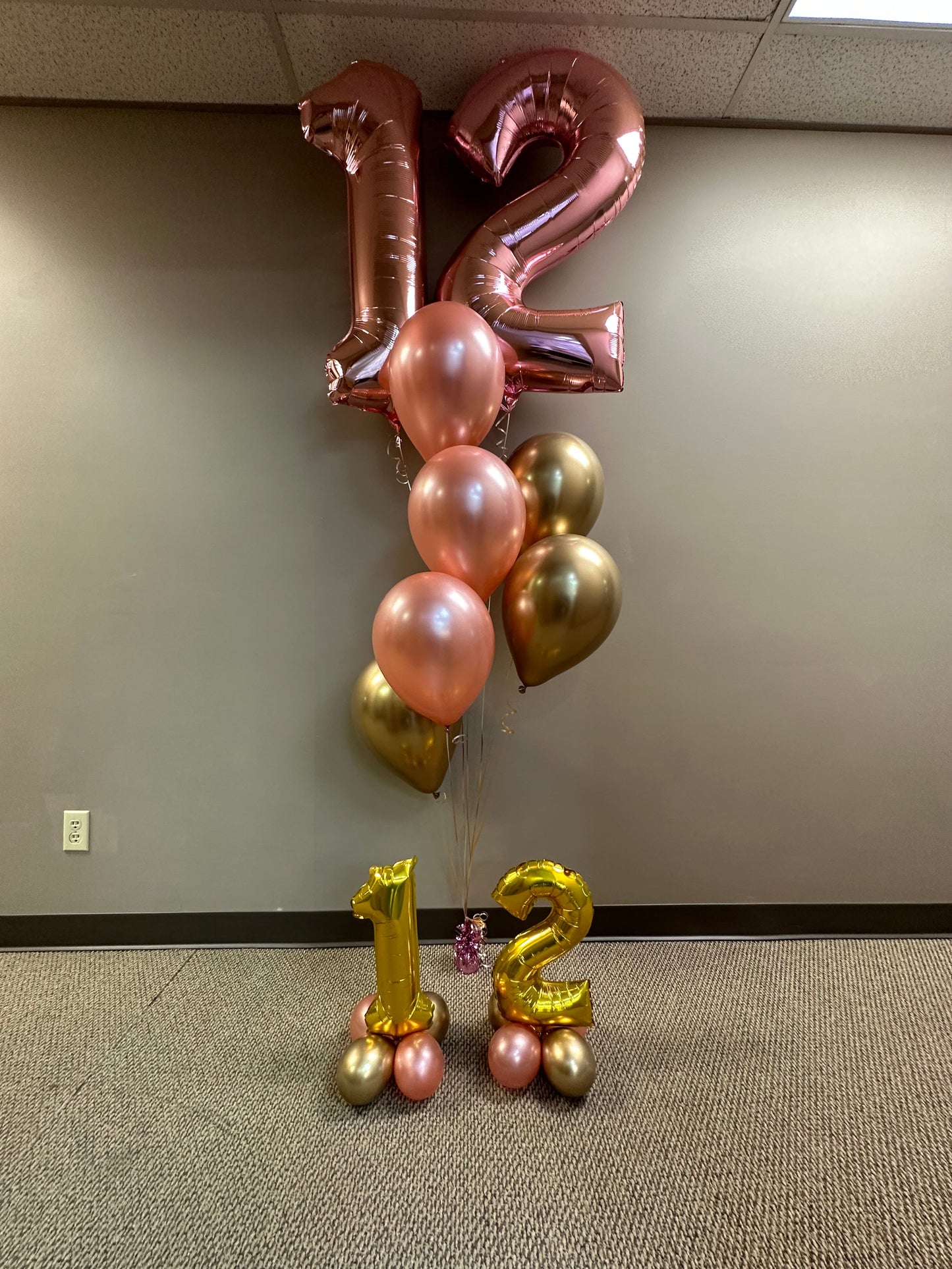 34" Large Rose Gold Numbers - Qualatex (Discontinued)