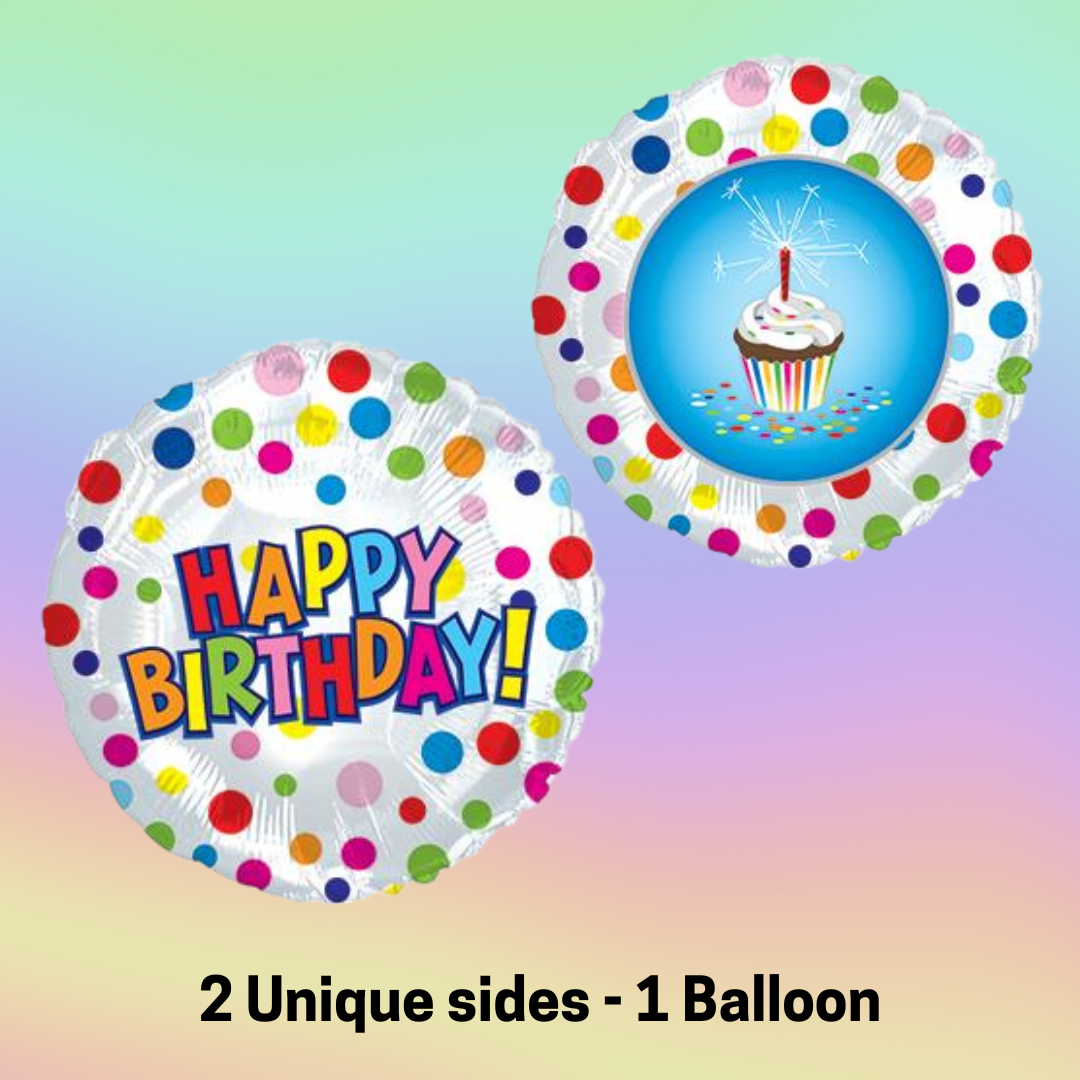 Happy Birthday - Dots & Cupcake