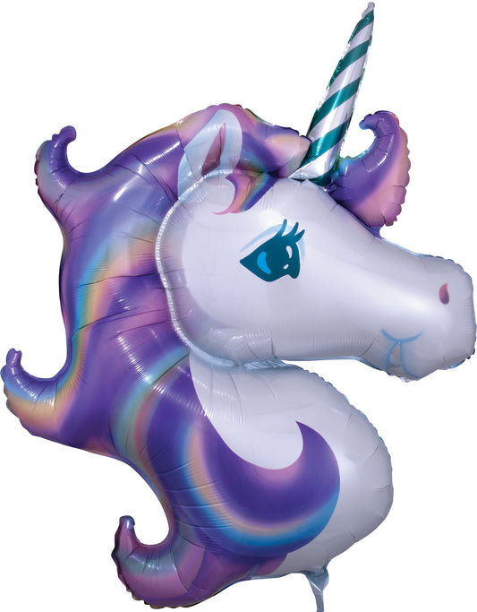 33" Purple Pastel Unicorn SuperShape Foil Balloon