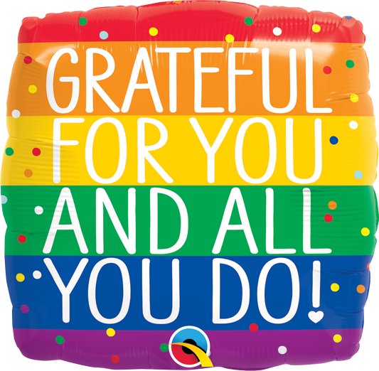 Grateful For You - Rainbow Stripes