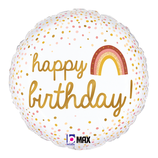 18" Happy Birthday Boho Foil Balloon
