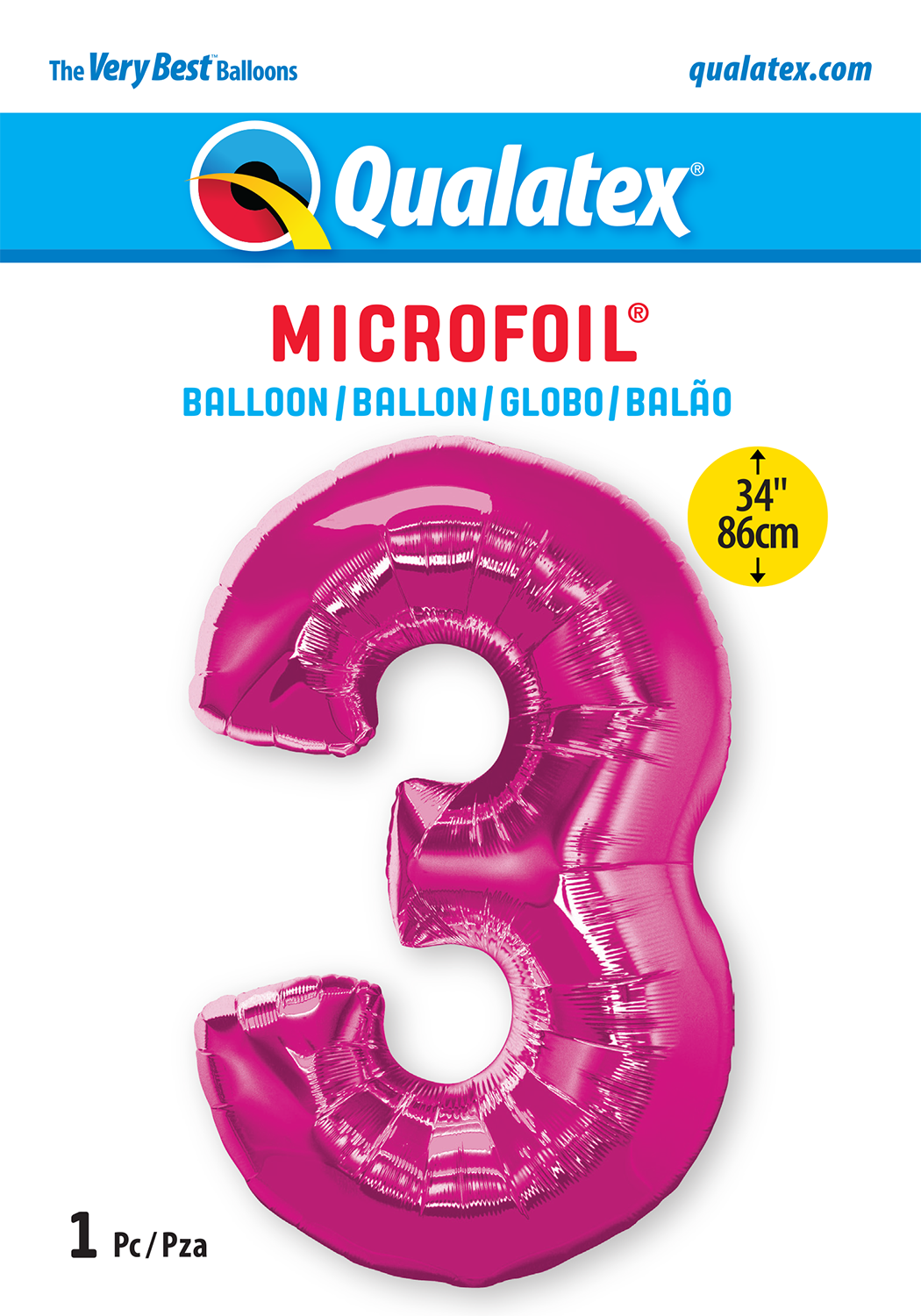 34" Large Magenta Numbers - Qualatex (Discontinued)