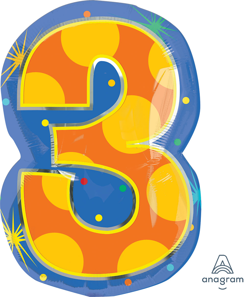 20" Colorful Jr Numbers Foil Balloon