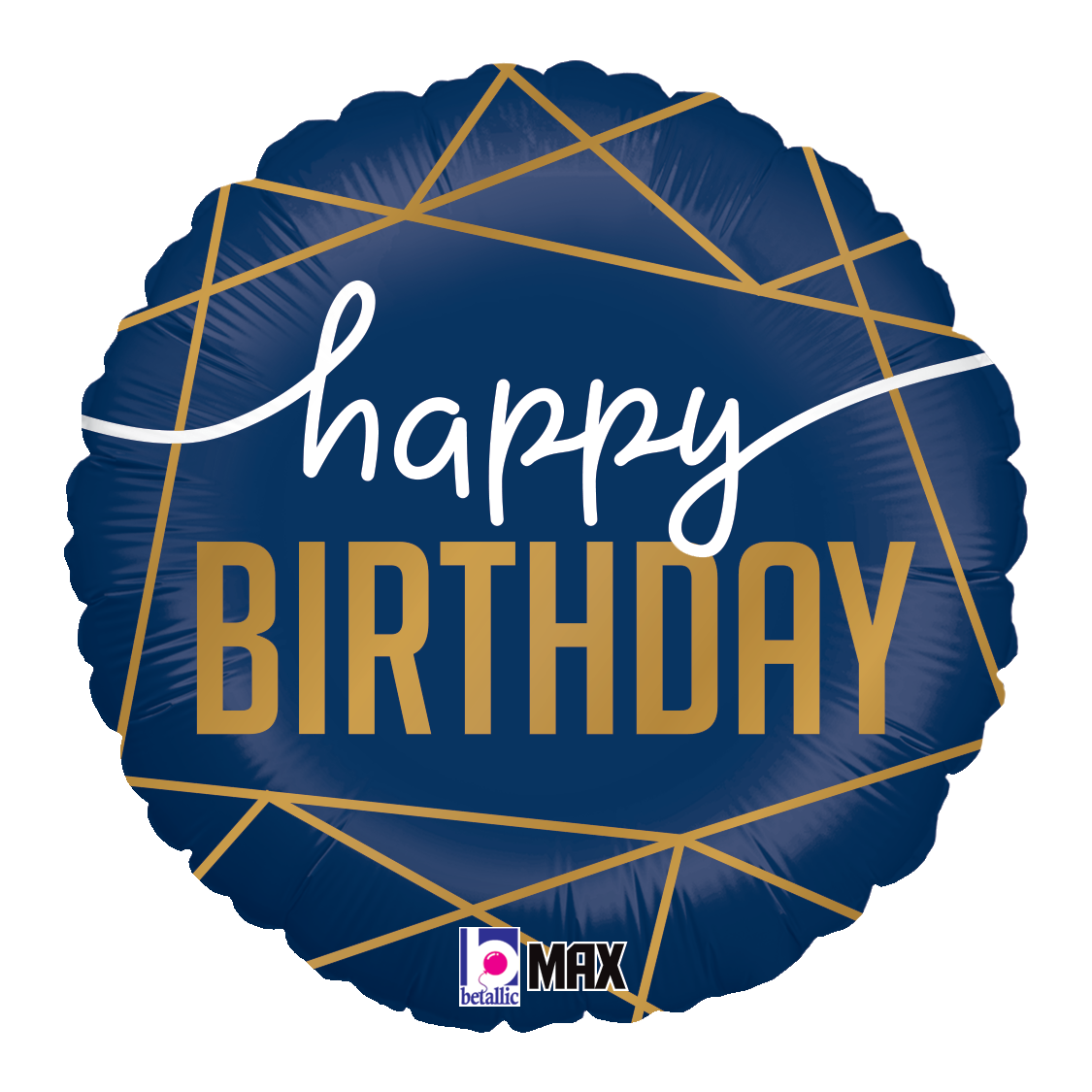 Happy Birthday - Navy & Gold