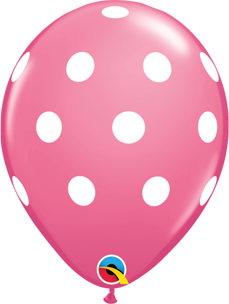 11" Latex - Pink Polka Dots