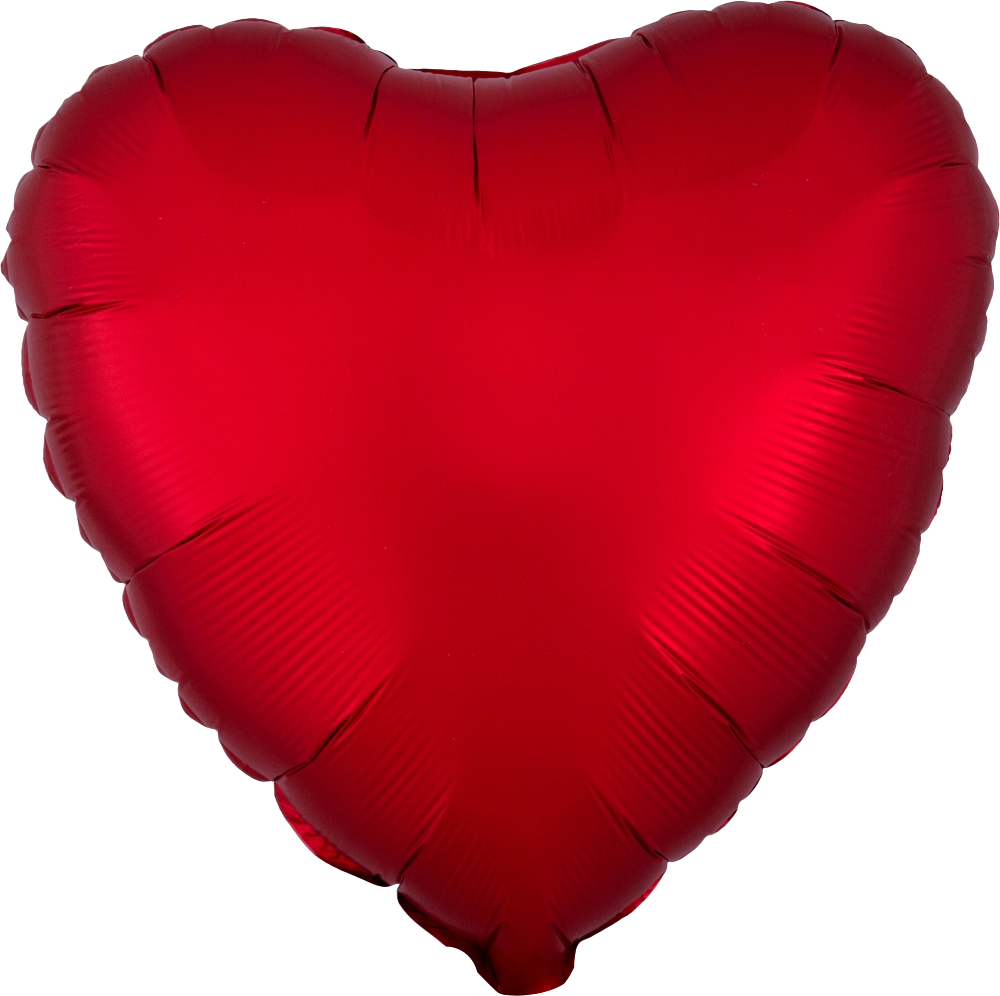 17" Red Satin Luxe Heart Foil