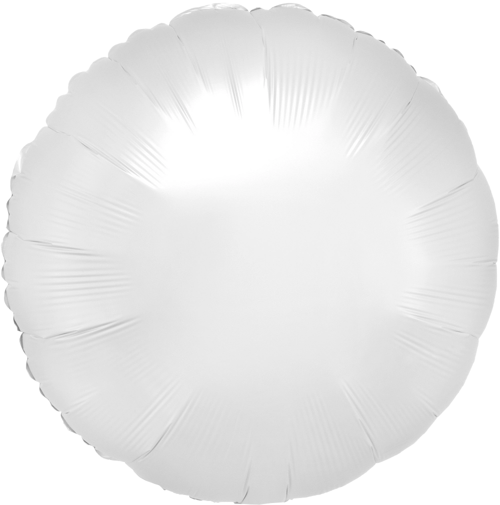 17" White Satin Luxe Circle Foil